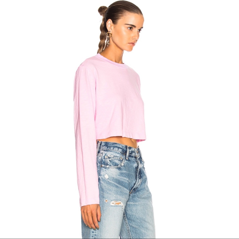 COTTON CITIZEN TOKYO CROP LONG SLEEVE LIGHT PINK